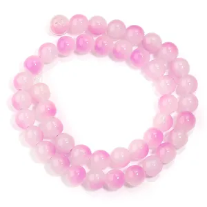 Glasperlen rosa lila Ombre rund DIY Schmuck Accessoires Armband Halskette Zubehörteile