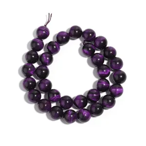 Natürliche lila Tigerauge Edelstein lose runde Perlen für handgemachte DIY Schmuck.