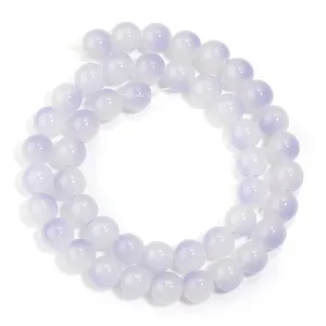 Lila weiße Farbverlauf Glasperlen runde lose Perlen für DIY Schmuck Armband Halskette Zubehör