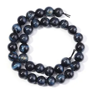 Blue Tiger Eye gemstone round beads strand semi-finished DIY jewelry making bulk wholesale