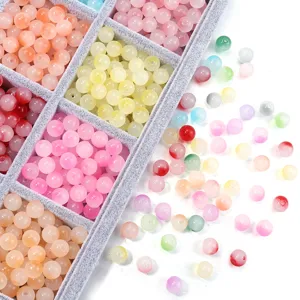 Bunte Farbverlauf Glasperlen lose Perlen für DIY handgemachte Armbänder Halsketten Schmuck Zubehör