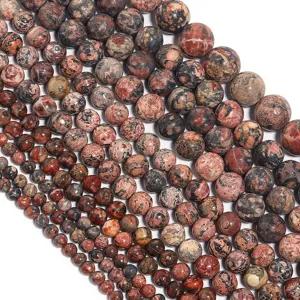 Rode jaspis edelsteen kralen ronde losse natuursteen voor sieraden maken doe het zelf