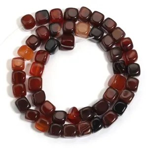 Natural Red Agate Cube Beads Square Loose Beads DIY Bracelet Necklace Jewelry Making Findings