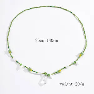 Böhmische grüne Perlen Kristall Muschel Taillenkette Strand Urlaub Körperkette Schmuck