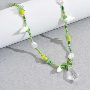 Grüne Perlen Muschel Kristall Taillenkette Detail, Boho Strand Urlaub Körperkette.