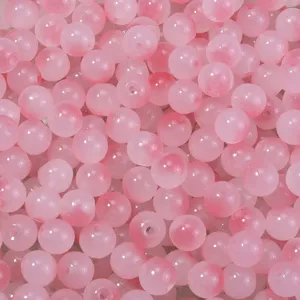 Rosa Glasperlen zweifarbig lackiert runde Perlen DIY Schmuckherstellung Armband Zubehör
