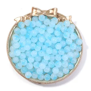 Blaue Glasrundperlen lose Perlen fuer DIY handgemachte Armbhaender Halsketten Schmuckzubehoer.