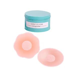 Cache-tétons en silicone avec boîte de rangement pétales de seins invisibles pour femmes