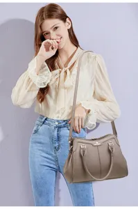 Elegantly designed solid color minimalist shoulder crossbody handbag for casual daily wear