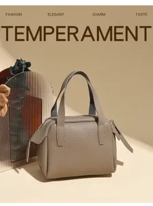 Borsa a mano in morbida pelle con stampa litchi, grande borsa shopper elegante da donna.