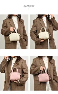 Borsa a mano minimalista in morbida pelle da donna, borsa casual per uso quotidiano.
