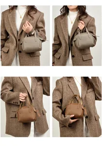 Borsa a mano in morbida pelle con motivo litchi da donna, borsa versatile di grande capacità