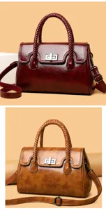 Sac à bandoulière rétro pour femmes grande capacité sac à main décontracté avec poignée tressée.