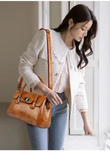 Sac à main de luxe vintage pour femme grande capacité sac bandoulière élégant