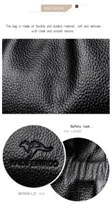 Detailed close-up of soft and flexible black leather texture showing fine grain and smooth feel.