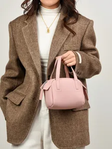 Elegante borsa da donna in morbida pelle con stampa litchi, shopper spaziosa.