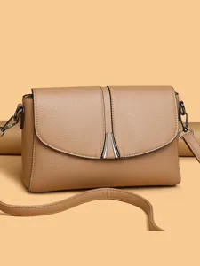 Women's PU Leather Crossbody Bag Elegant Minimalist Shoulder Bag Daily Commuting Handbag With Metal Lock And Flap Closure
