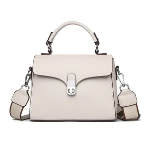 Elegant genuine leather handbag for women, versatile top-handle crossbody bag for daily use.