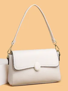 Women Fashion PU Leather Crossbody Bag Simple Casual Solid Color Shoulder Bag Daily Commuter Small Square Handbag