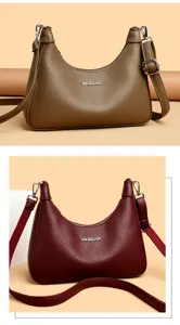 Classic solid color hobo shoulder bag for women, trendy minimalist design, versatile daily purse.