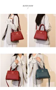 Elegant women's leather tote bag fashion commuter handbag with shoulder strap for daily use new