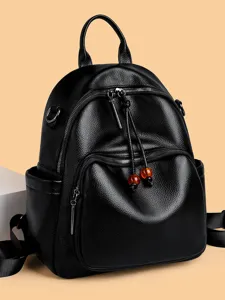 Women Fashion Anti-theft Backpack Soft PU Leather Large Capacity Travel Casual Shoulder Bag Daily School Bookbag