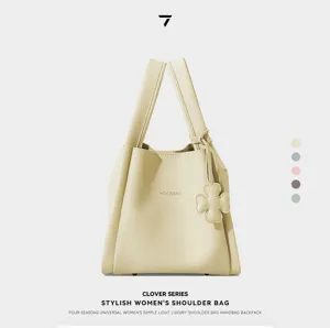 Women's Casual PVC Bucket Bag Fashion Letter Embossed Solid Color Shoulder Handbag With Double Handles Daily Commuting Bag