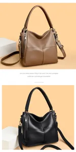 Stylish women shoulder handbag casual tote bag PU leather multi-pocket designer bag