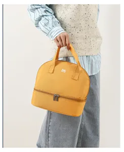 Double layer insulated lunch bag portable cooler bag for breast milk storage and food daily use