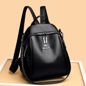 Zaino in Pelle PU Moda Donna Grande Capacità Borsa a Conchiglia Viaggio Casual Lavoro Scolastico Tasche Multiple