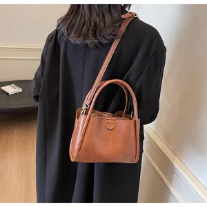 Fashion soft PU leather women shoulder bag large capacity casual crossbody tote bag