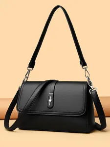 Niche Design PU Leather Small Square Bag Women Urban Minimalist Shoulder Crossbody Bag Fashion Commuter Handbag