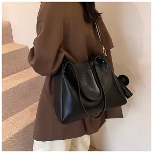 Chic black women tote bag casual daily large capacity shoulder bag versatile stylish purse
