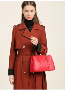 Élégant sac à main pour femme en cuir véritable cabas chic pour le travail quotidien.