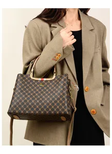 Retro monogram women handbag vintage tote bag casual commuting shoulder messenger bag