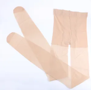 Close-up detail of ultra-thin 15D core-spun sheer pantyhose showing smooth fabric and texture.