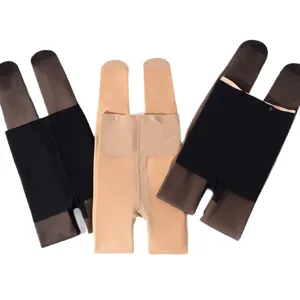 Detachable fake translucent fleece lined tights winter nude look warm pantyhose for women