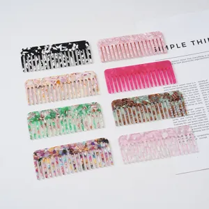 European and American popular acetate hair comb marble pattern anti-static fashion hair accessory
