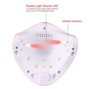 Vue détaillée de l'intérieur de la lampe à ongles UV LED avec double source lumineuse.