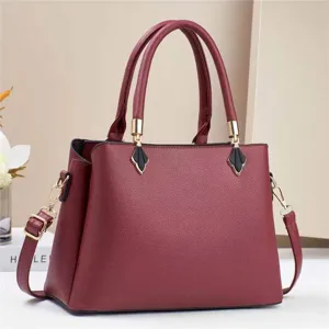 Women Large Capacity PU Leather Tote Bag Vintage Casual Commuter Handbag Solid Color Shoulder Bag For Daily Work