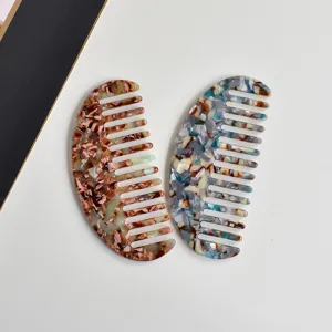 Acetate hair comb curved french twist side comb marble pattern stylish hair styling accessory for women