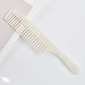 Acetate wide tooth hair comb marble texture anti static styling comb for women daily care