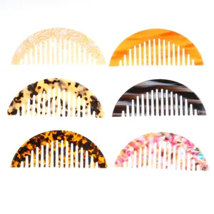 Peigne à cheveux en acétate tendance motif marbre grande dent outil coiffure femmes