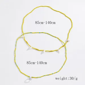 Catena da vita multistrato in perline stile bohémien con conchiglie, regolabile 85cm-140cm donna.