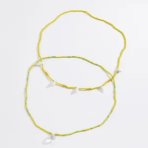 Catena da vita multistrato elastica con perline e conchiglie da donna gioielli da spiaggia