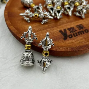Tibetan Buddhist Vajra bell and pestle alloy pendants for DIY jewelry making bracelets.