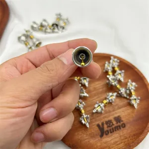 Antique silver brass vajra bell DIY pendant accessory for buddhist tibetan jewelry making