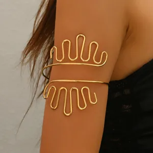 Bracciale da Braccio Superiore Avvolto in Filo d Acciaio Geometrico Esagerato in Stile Punk per Donna Catena da Braccio Regolabile Accessori Gioielli Moda