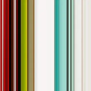 Colorful vertical striped glass vase detail, minimalist desktop flower for home decor.