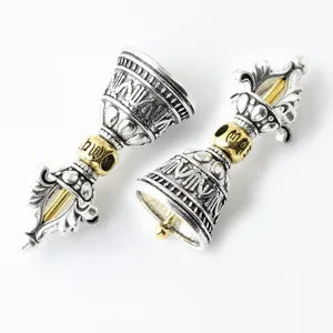 Tibetan style silver gold alloy dorje bell pendant diy jewelry making beads charm accessories